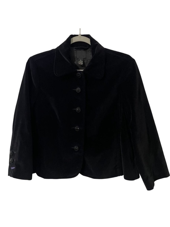 Lucky Brand Jackets & Blazers - Lucky Brand Y2K Velvet Short Blazer Lined Jacket Beaded Buttons Women's M Black